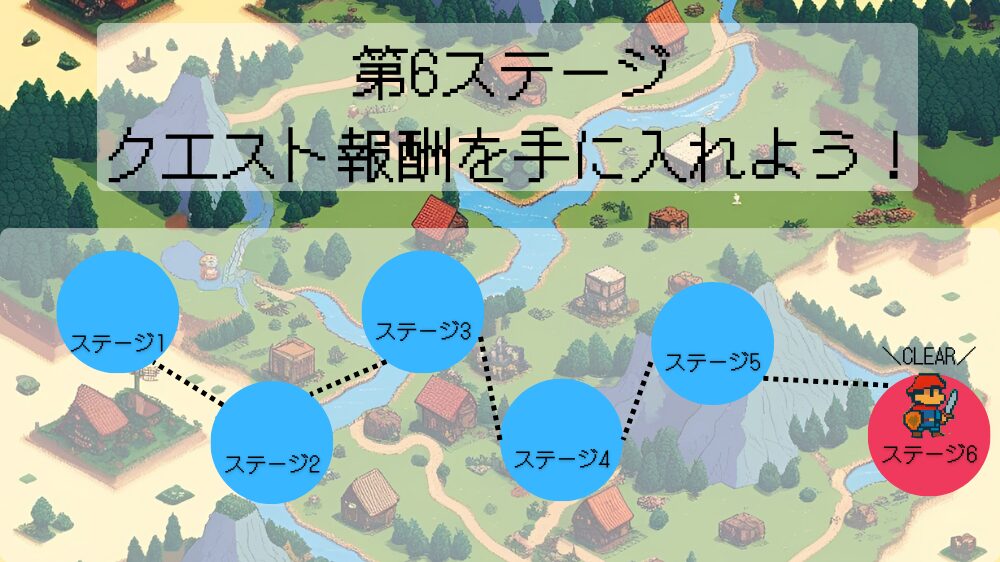 第6ステージ:クエスト報酬を手に入れよう!の見出し用画像
